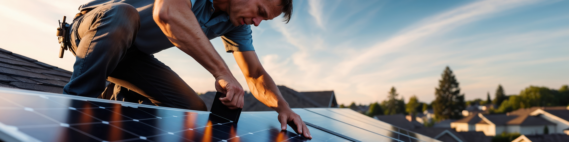 Installation einer Photovoltaikanlage auf dem Dach eines Einfamilienhauses durch das SGM-Team.