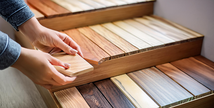 Hochwertige Materialien für den Treppenbau, wie edles Holz und Metall, die von SGM sorgfältig ausgewählt wurden.